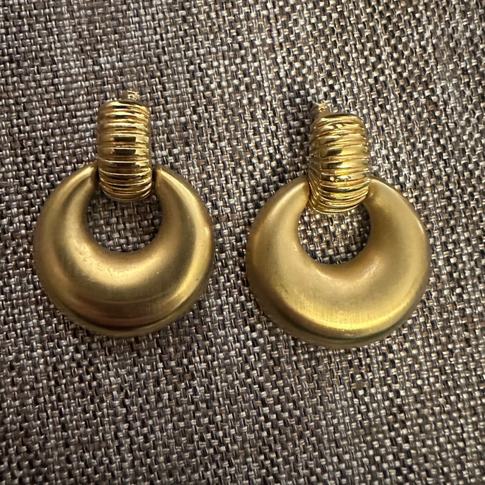 Vintage Monet Gold Earrings